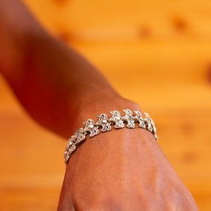 Silver Charm Studded Bracelet